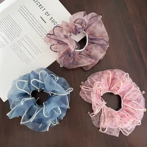 Coleteros de Malla Estilo Coreano Gomas de Pelo Ligeras de Organza Accesorios de Cabello para Mujer Estilo Diario