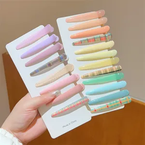 Koreaanse stijl ruitjes eendensnavel haarspelden voor vrouwen, schattige pony accessoires.
