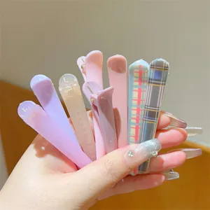 Set van geruite eendebek haarspelden in Koreaanse stijl, schattige accessoires voor pony dagelijks.