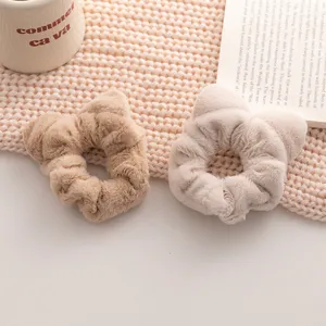 Set de coleteros de pelo con orejas de gato de felpa, suaves y esponjosos para mujeres.