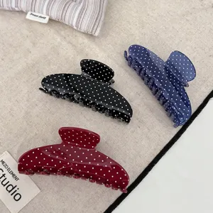 Retro Stippen Acetaat Haarklem Grote Franse Haaienklem Haarstyling Accessoires Voor Vrouwen Meisjes