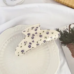 Belle pince à cheveux acétate fleurs d'été élégante avec strass accessoire détail