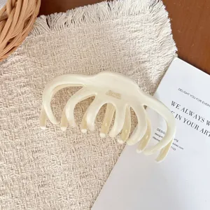 Pince à cheveux poulpe crème grande pince requin style français élégant accessoire femme