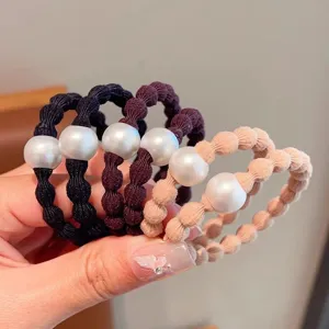 Elegante parel haarbanden elastische elastiekjes duurzame paardenstaart houders haaraccessoires
