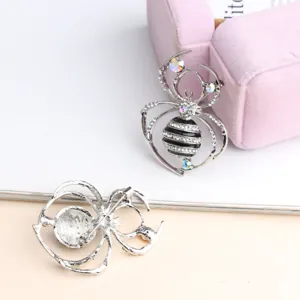 Vintage Strass Spinne Brosche Nadel für Damen, Legierung schwarzer gestreifter Kristall Insekt Schmuck.