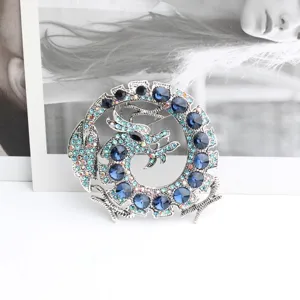 Vintage retro blaue Kristall Drache Brosche Anstecknadel elegante Mode Anzug Mantel Zubehör Damen