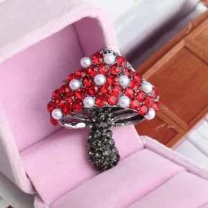 Prachtige paddenstoel strass broche legering kristal modejas accessoire sieraden