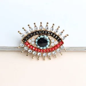 Spilla con strass a forma di occhio diabolico in lega vintage accessorio di moda chic
