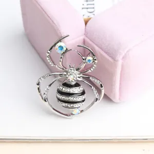Elegante Kristall Spinne Brosche Nadel für Damen, Mode Anzug Revers Zubehör Schmuck.