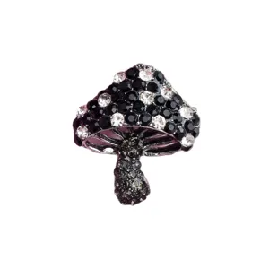 Prachtige paddenstoel kristal broche legering strass mode jas jekker accessoire speld