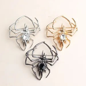 Halloween Spinne Brosche Detail silberne goldene Insekten Anstecknadeln mit funkelnden Strass.