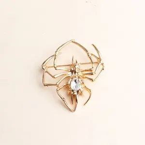 Halloween Spinne Brosche Zinklegierung Strass Insekten Nadel Unisex Anzug Abzeichen Kristall Tier Anstecknadeln Modeschmuck
