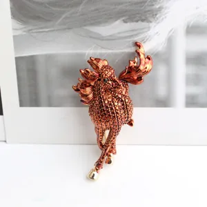 Exquisite Metall Pferd Brosche Vintage Kupferfarbene Tier Anstecknadel fur Outfits