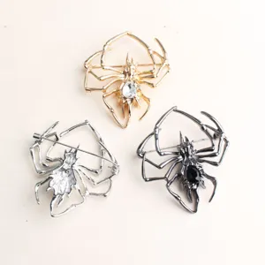 Halloween Spinne Brosche Legierung Strass Insekt Anstecknadel Anzug Kragen Schmuck
