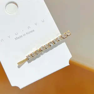 Gold rhinestone bobby pin sparkling crystal hair clip Korean style side clip for women