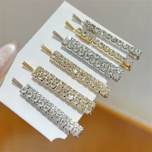 Sparkling Rhinestone Hair Clip Metal Side Hairpin Luxury Crystal Hair Barrettes Hair Accessories For Women Girls