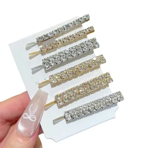 Shiny rhinestone hair clips set, exquisite sparkling bobby pins for women and girls daily styling.