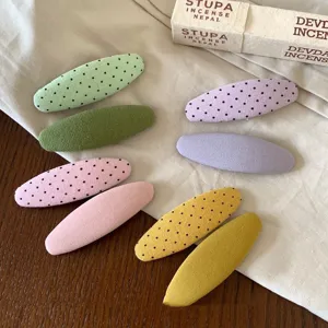 Koreaanse Stijl Stippen Stof Ovaal Druppel Haarspelden Schattige Zoete Zijkant Haarspelden Haaraccessoires Voor Vrouwen