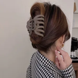 Pinza de pelo mate grande para cabello grueso, pinza de tiburón extra grande para moños de mujer.