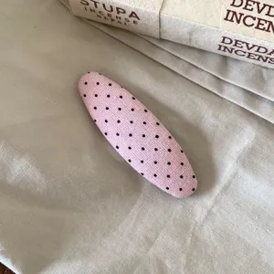 Koreaanse stijl roze stippen stoffen ovale klik haarspeld schattige haaraccessoire vrouw
