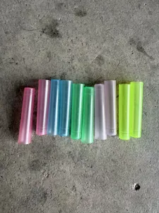 Transparante kleurrijke plastic potlood dop beschermer briefpapier verlenging set