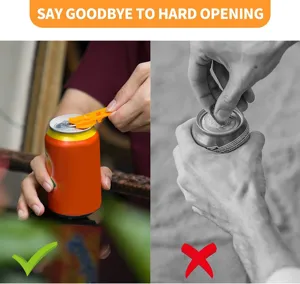 Abrelatas manual fácil para latas de cerveza y bebidas, herramienta sin esfuerzo.