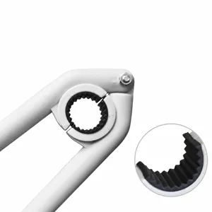 Faucet wrench tool with non-slip rubber pads, designed for kitchen and bathroom basin use.