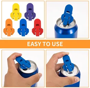 Abridor de latas manual y tapa antipolvo, práctico utensilio para cerveza y refresco.