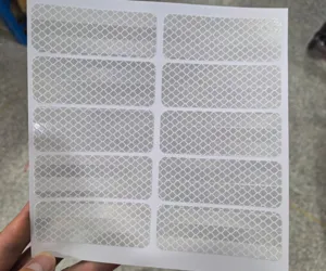 Reflective stickers for electric vehicles, waterproof night safety warning labels detail view.