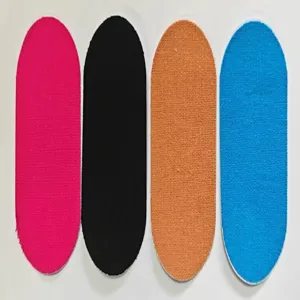 Close-up detail of anti-snoring mouth breathing correction tape patches in colorful options.