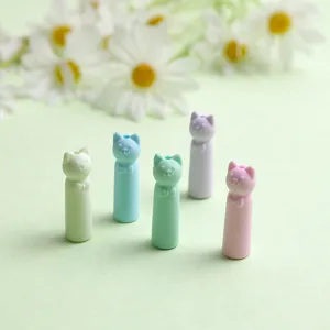 Süße Katzen Silikon Bleistiftkappen Schutzhüllen Detailansicht Pastellfarben weiche Stopper.