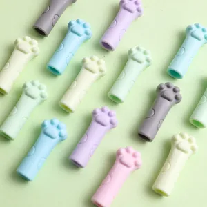 Niedliche Katzenpfoten Silikon Bleistiftkappen und Verlängerungen, bunte Schreibwaren.