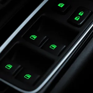Car Window Sticker Luminous Warning Button Decal Fluorescent Car Window Switch Interior Decoration Reflective Sticker