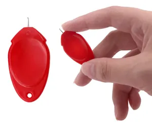 Red plastic needle threader for sewing machine quickly, easy wire threading tool for elders.