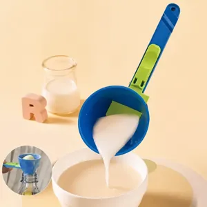 Creative Sliding Measuring Spoon Plastic Protein Powder Funnel Spoon Multi-functional Kitchen Baking Gadget Tool