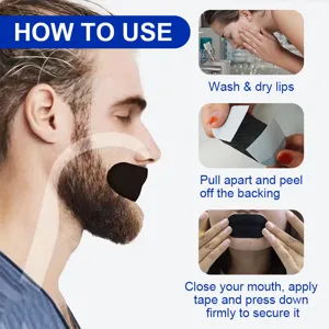 Anti-snoring mouth tape for breathing correction, breathable comfortable sleep aid patch for use