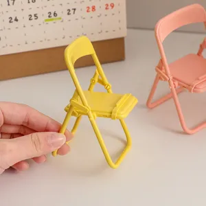 Mini folding chair phone holder cute desktop portable creative bracket stand for desk