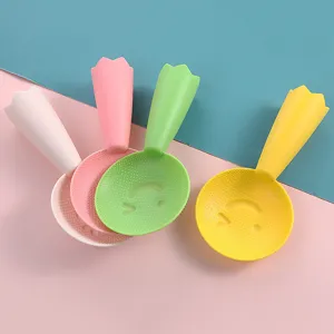 Standing Smiley Face Rice Spoon Non Stick Plastic Rice Ladle Kitchen Rice Cooker Serving Spatula Practical Tableware