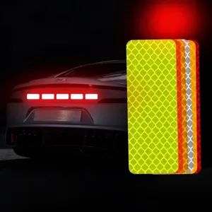 Car Reflective Sticker Waterproof Night Safety Warning Decal Luminous Honeycomb Pattern Tape For Electric Vehicle Automobile