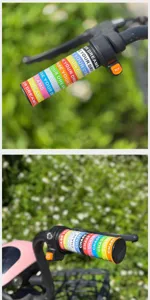 Colorful silicone handlebar grips for electric bikes, non-slip and waterproof design.