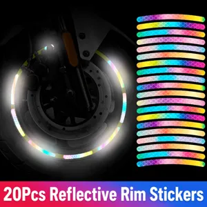 Colorful Laser Car Wheel Hub Reflective Stickers Waterproof Anti Collision Safety Warning Tape Decals For Auto Bicycle