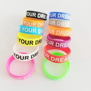 Colorful silicone rubber wristbands set with motivational text print fashion daily wear.