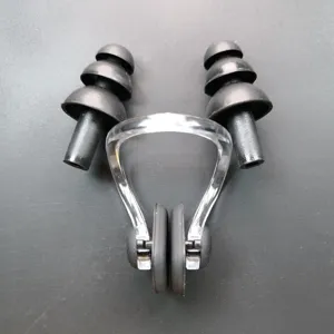 Swimming nose clip and earplugs set soft silicone waterproof gear for pool diving water sports