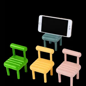 Cute Mini Chair Phone Holder Plastic Desktop Stool Lazy Bracket Tablet Stand For Office Home Desk Portable Accessories