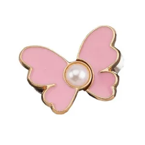 Boucle de taille papillon amovible pour jean, tendeur de pantalon en alliage émail rose.