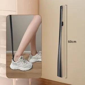 Long handle shoehorn magnetic wall mounted 60cm lazy shoe helper for elderly pregnant