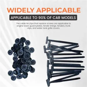 Universal car clip fasteners and cable ties set for mudguards, fenders, and engine guards.