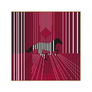 70cm Kunstseide Quadrat Schal mit Pferd Kutsche Druck, vielseitiges modisches Halstuch.