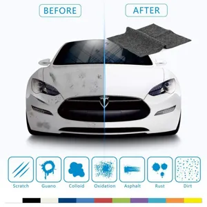 Car scratch repair cloth nano magic cloth for paint scratch removal and cleaning effect.