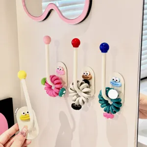 Punch-Free Wall Mounted Storage Hook Cute Cartoon Funny Expression Hook For Bathroom Bedroom Home Organization